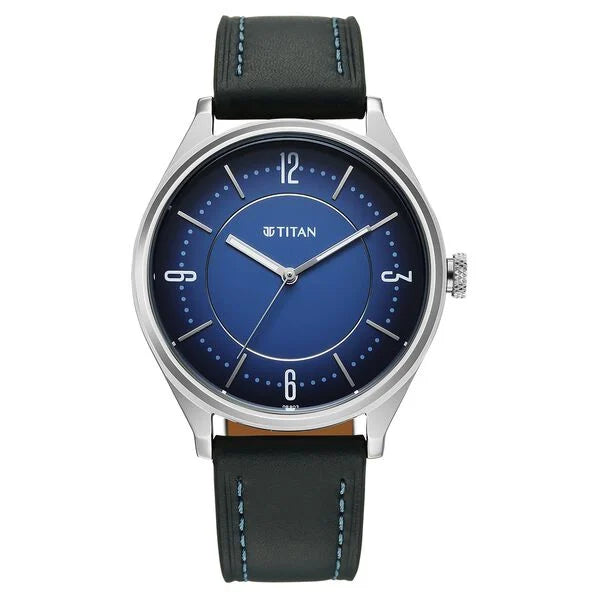 Titan Neo Basics Analog with Blue Dial Blue Leather Strap Watch for Men 1802sl21
