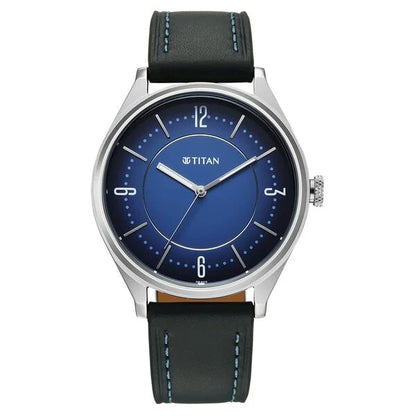 Titan Neo Basics Analog with Blue Dial Blue Leather Strap Watch for Men 1802sl21