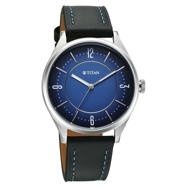 Titan Neo Basics Analog with Blue Dial Blue Leather Strap Watch for Men 1802sl21
