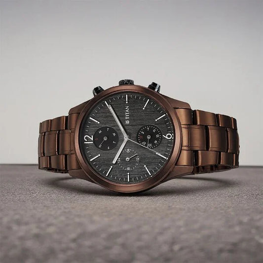 Titan Neo SplashBlack Dial Quartz Multifunction Stainless Steel Strap watch for Men nu1805km08