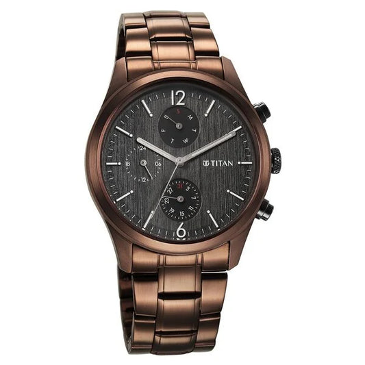 Titan Neo SplashBlack Dial Quartz Multifunction Stainless Steel Strap watch for Men nu1805km08
