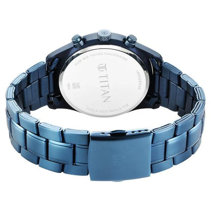Titan Neo Splash Multifunction Blue Dial Blue Stainless Steel Strap Watch For Men nu1805qm07