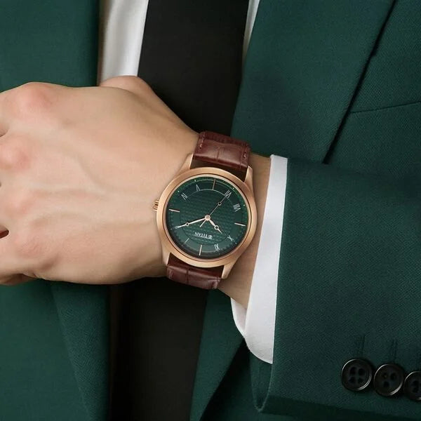 Titan Karishma Green Dial Analog Leather Strap Watch for Men nu1823wl02