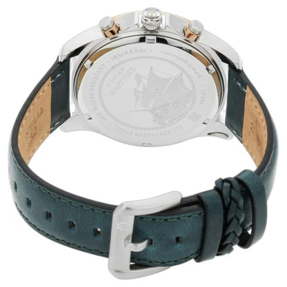 Titan Maritime White Dial Chronograph Leather Strap Watch for Men nu1830kl01