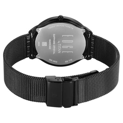 Titan Edge Slim Stainless Steel Black Dial Analog Watch for Men nt1843nm02
