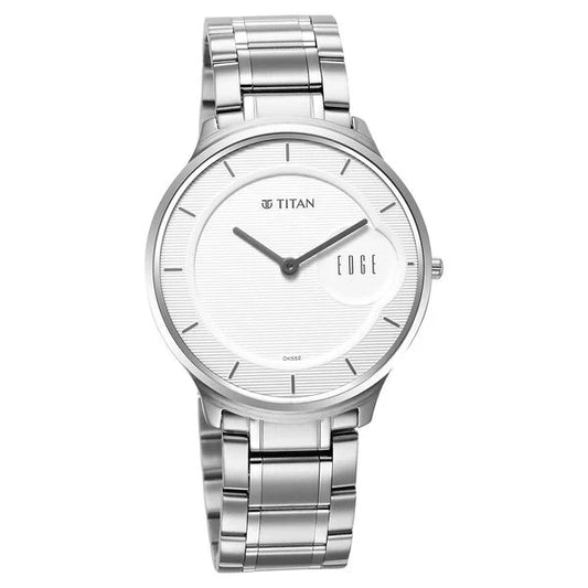 Titan Edge Metal Silver Dial Stainless Steel Strap Watch for Men NU1843SM02