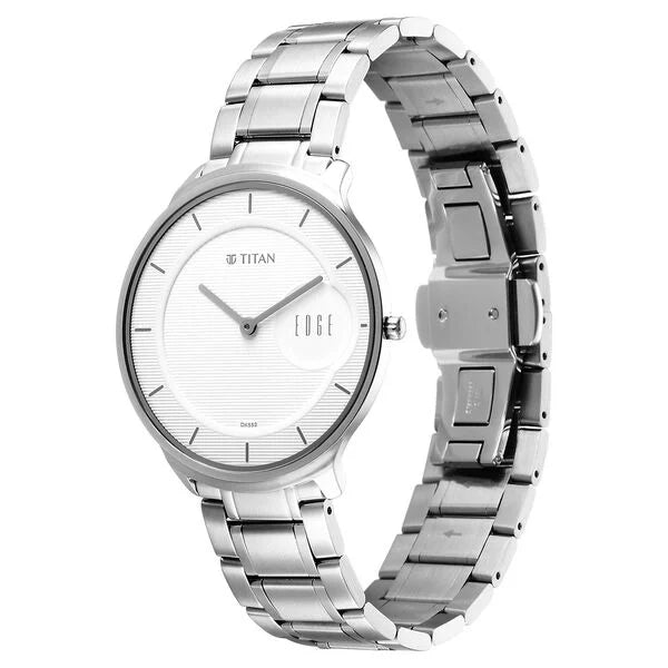 Titan Edge Metal Silver Dial Stainless Steel Strap Watch for Men NU1843SM02