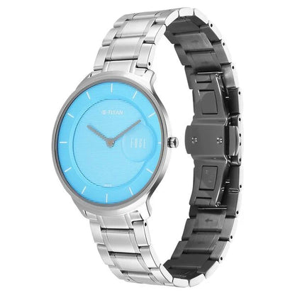 Titan Edge Murals Quartz Analog Blue Dial Stainless Steel Strap Watch For Men NU1843SM04