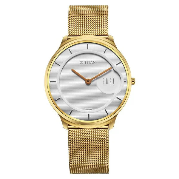 Titan Edge Slim Stainless Steel Strap White Dial Analog Watch for Men