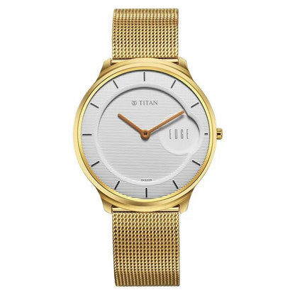 Titan Edge Slim Stainless Steel Strap White Dial Analog Watch for Men