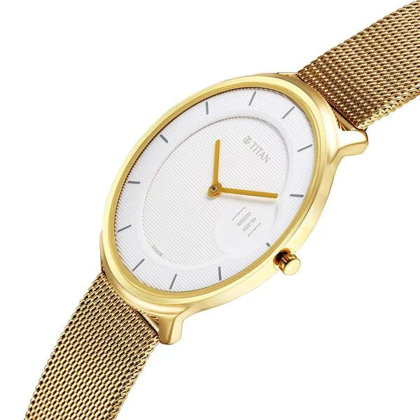 Titan Edge Slim Stainless Steel Strap White Dial Analog Watch for Men