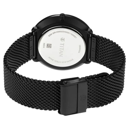 Titan Minimals White Analog with Date Stainless Steel Strap watch for Men nu1849nm01