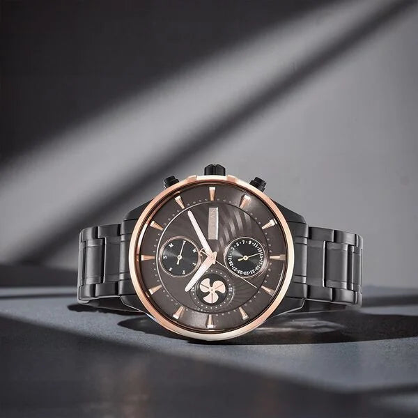 Titan Maritime Anthracite Dial Quartz Multifunction Stainless Steel Strap watch for Men nu1873km01