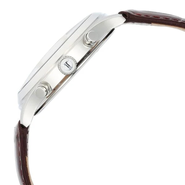 Titan Sapphire Multifunction Quartz Analog with Day and Date White Dial Leather Strap Watch for Men nt1874sl03