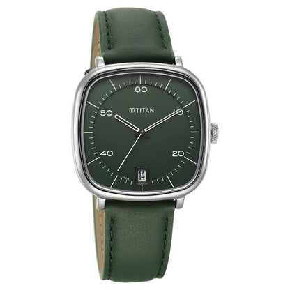 Titan Neo Curve Quartz Analog with Date Green Dial Stainless Steel Strap Watch For Men nu1885sl04