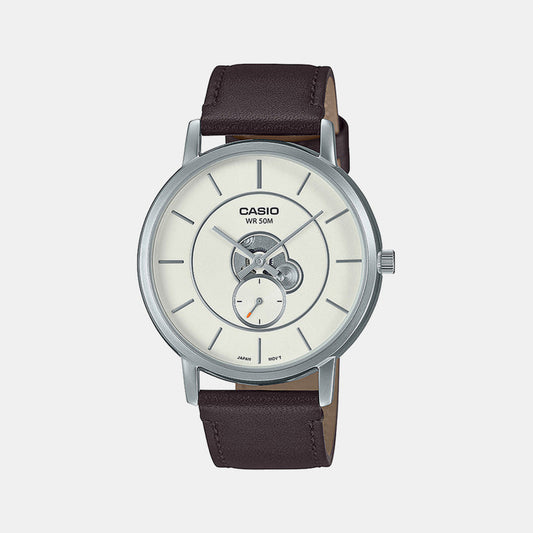 Enticer Men Quartz White Dial Analog Leather Watch A2133