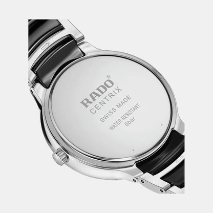 Rado Centrix Unisex Quartz Black Dial Analog Ceramic Watch R30021152