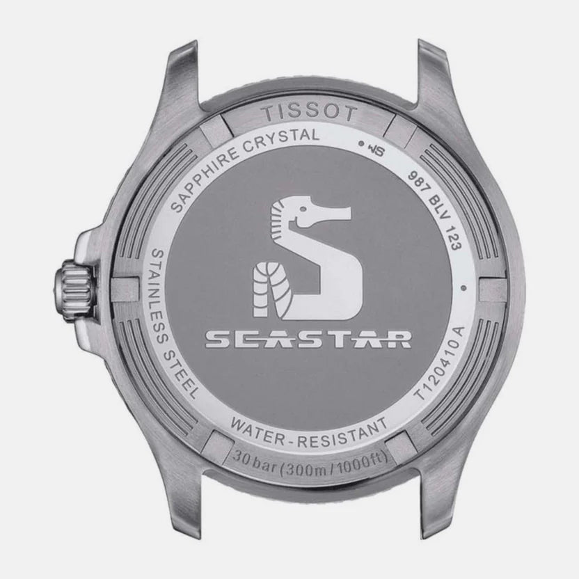 Tissot Seastar 1000 Men Quartz Black Dial Analog Silicone Watch T1204102705100