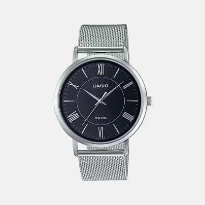 Enticer Men Quartz Black Dial Analog Mesh Watch A1917