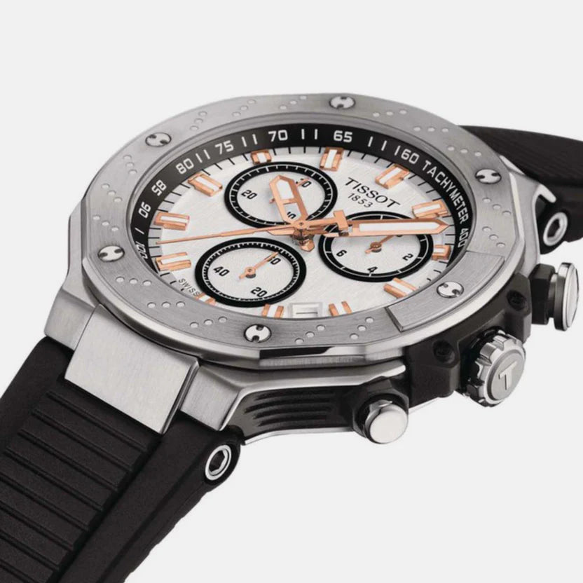 Tissot T-Race Men Quartz White Dial Chronograph Silicone Watch T1414171701100