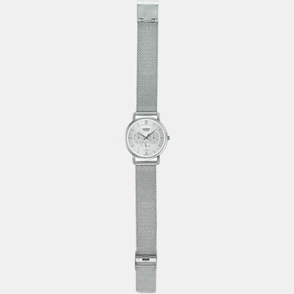 Enticer Men Quartz White Dial Chronograph Mesh Watch A1922