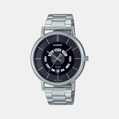 Enticer Men Quartz Black Dial Analog Stainless Steel Watch A2135