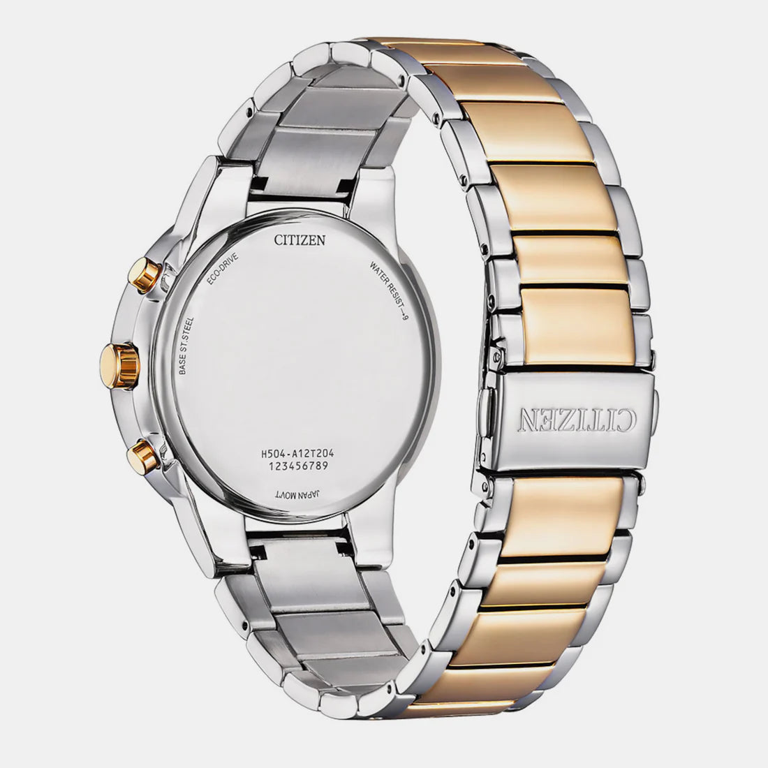 Citizen Axiom Eco-Drive Men White Dial Chronograph Stainless Steel Watch AT2244-84A