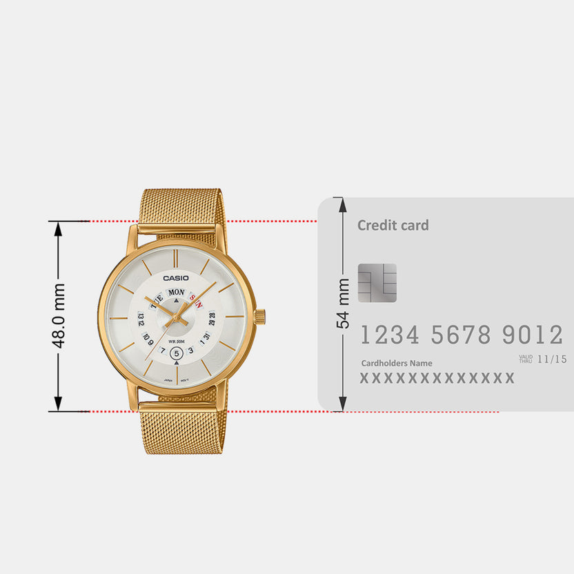Enticer Men Quartz White Dial Analog Mesh Watch A2138