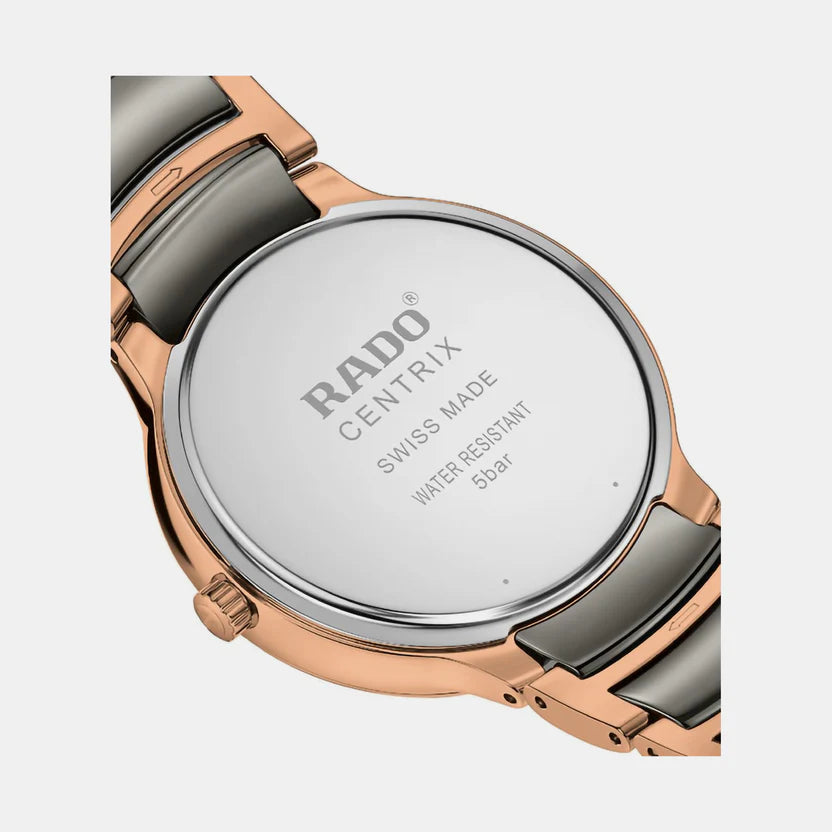Rado Centrix Unisex Quartz Silver Dial Analog Ceramic Watch R30023012