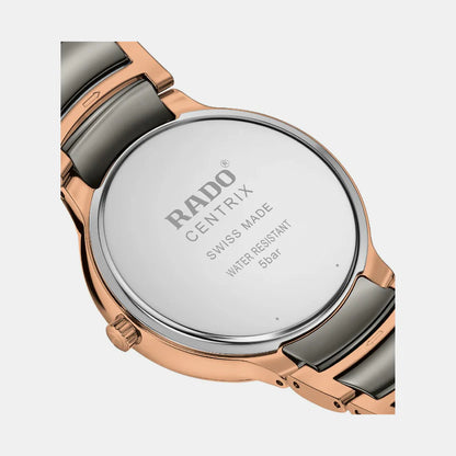 Rado Centrix Unisex Quartz Silver Dial Analog Ceramic Watch R30023012