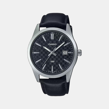 Enticer Men Quartz Black Dial Analog Leather Watch A2097