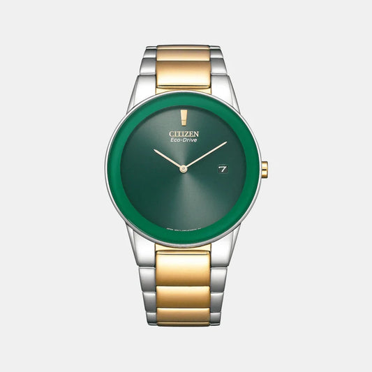 Citizen Axiom Eco-Drive Men Green Dial Analog Stainless Steel Watch AU1064-85X