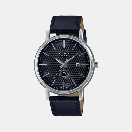 Enticer Men Quartz Black Dial Analog Leather Watch A2055