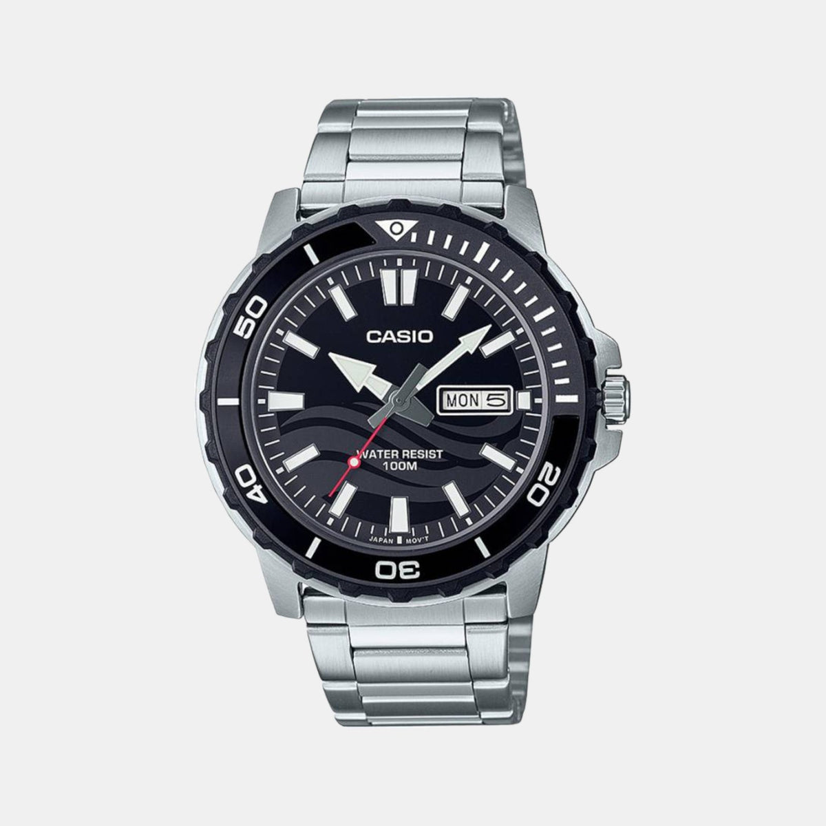 Enticer Men Quartz Black Dial Analog Stainless Steel Watch A2116