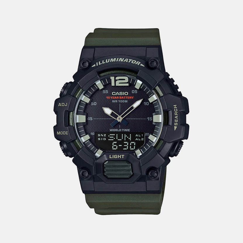 Casio Youth Men Quartz Black Dial Analog-Digital Resin Watch D155