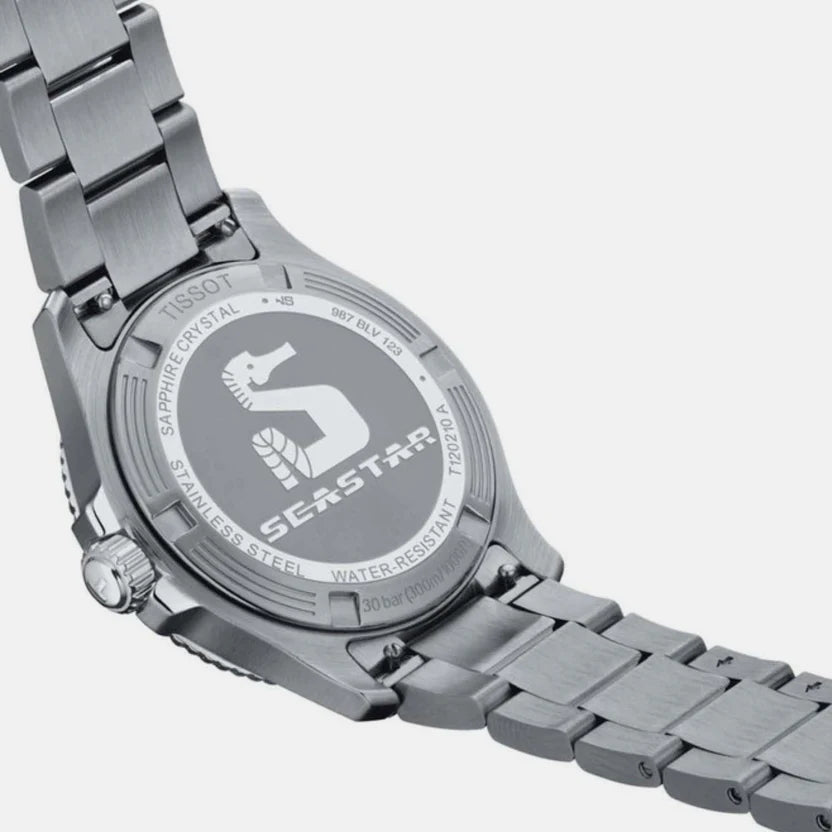 Tissot Seastar 1000 Men Quartz Black Dial Analog Stainless Steel Watch T1204101105100