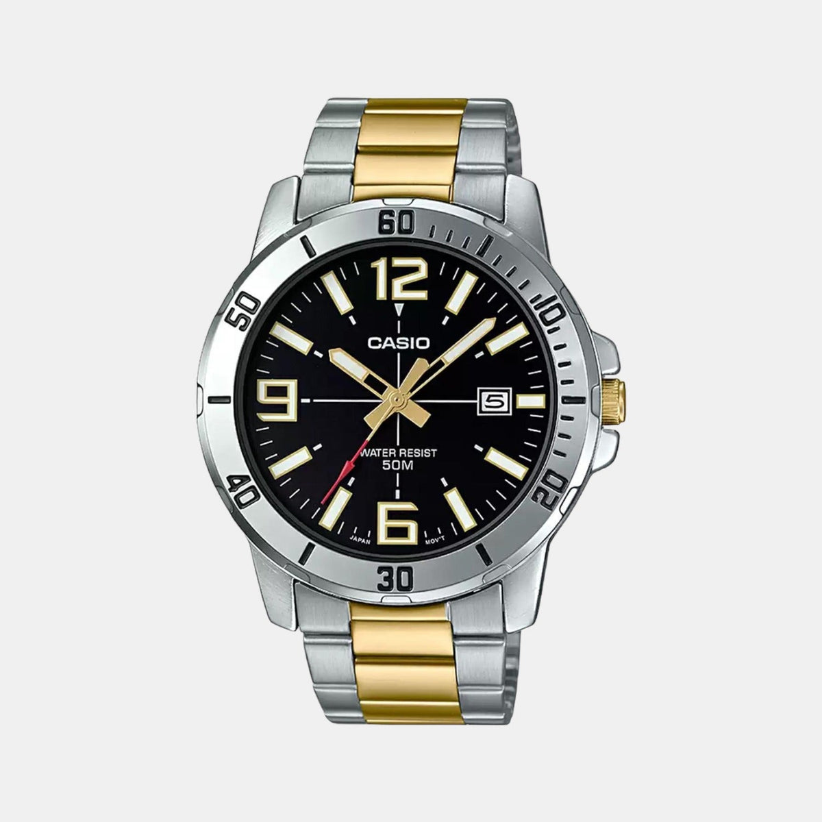 Enticer Men Quartz Black Dial Analog Stainless Steel Watch A1735