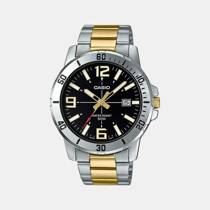Enticer Men Quartz Black Dial Analog Stainless Steel Watch A1735