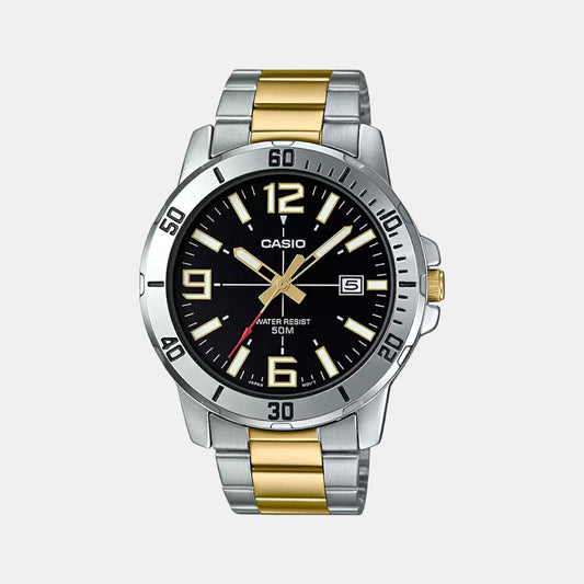 Enticer Men Quartz Black Dial Analog Stainless Steel Watch A1735
