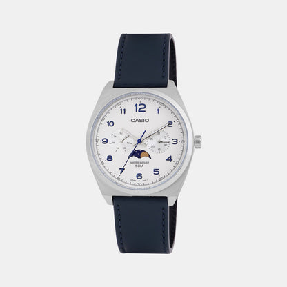 Enticer Men Quartz White Dial Chronograph Leather Watch A2178