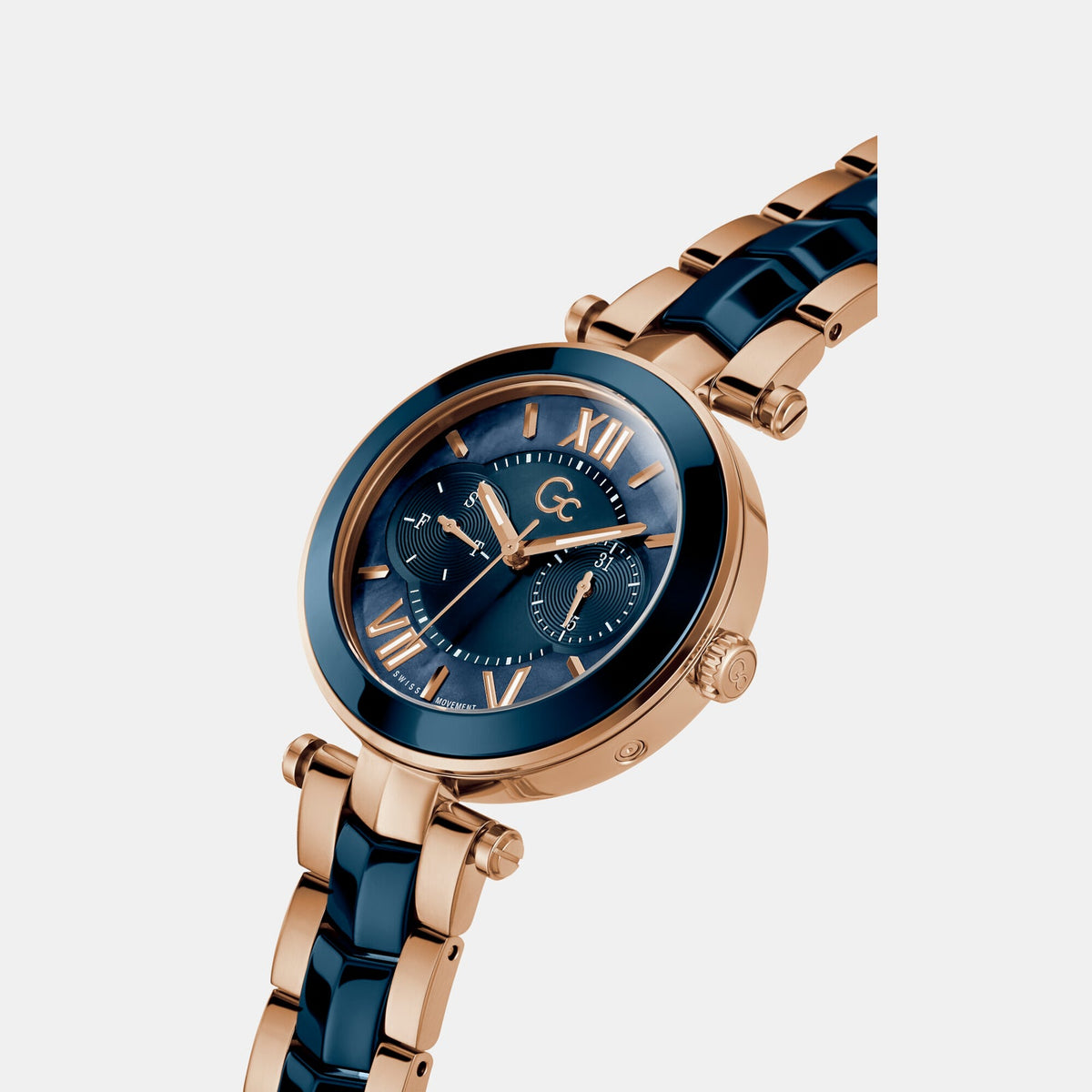 Illusion Women Quartz Blue Dial Analog Ceramic Watch Y92006L7Mf