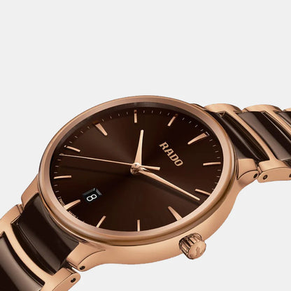 Rado Centrix Unisex Quartz Brown Dial Analog Stainless Steel Watch R30023302