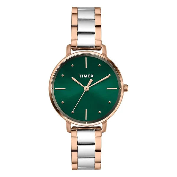 Timex Trendline Round 21mm Green Dial Analog Women Watch - TWEL15827