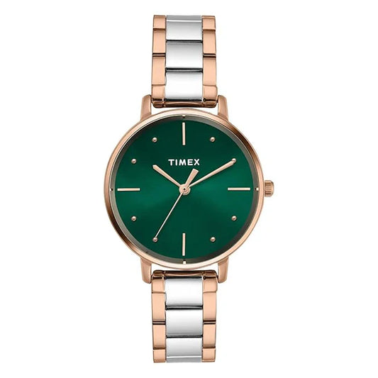 Timex Trendline Round 21mm Green Dial Analog Women Watch - TWEL15827