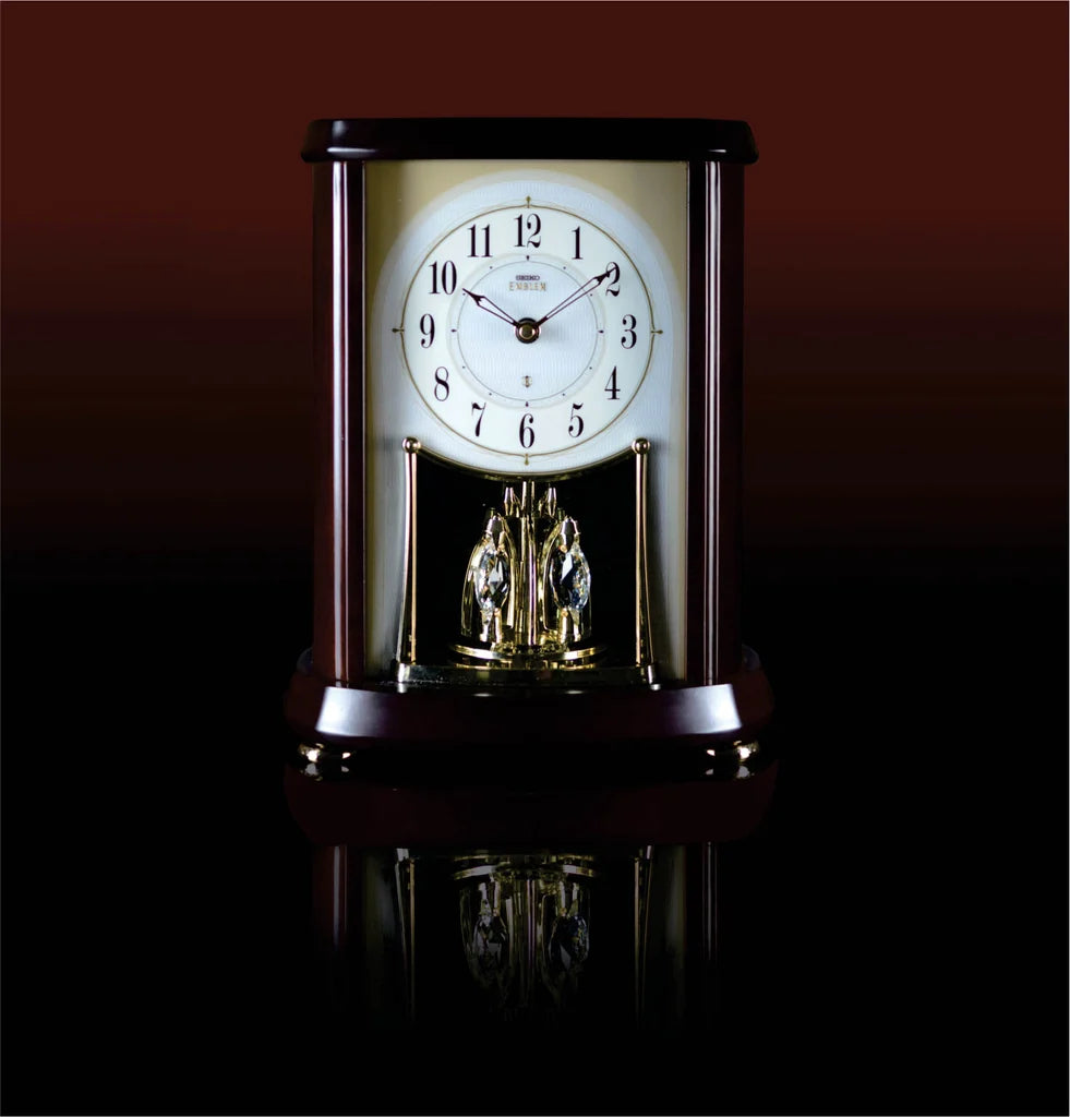AHW566B Alder Wood Clock with Crystals Pendulum