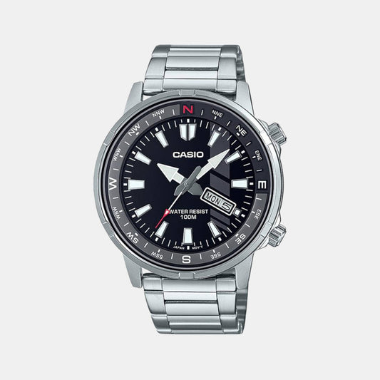 Enticer Men Quartz Black Dial Analog Stainless Steel Watch A2114