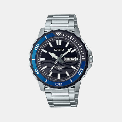 Enticer Men Quartz Black Dial Analog Stainless Steel Watch A2117