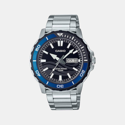 Enticer Men Quartz Black Dial Analog Stainless Steel Watch A2117