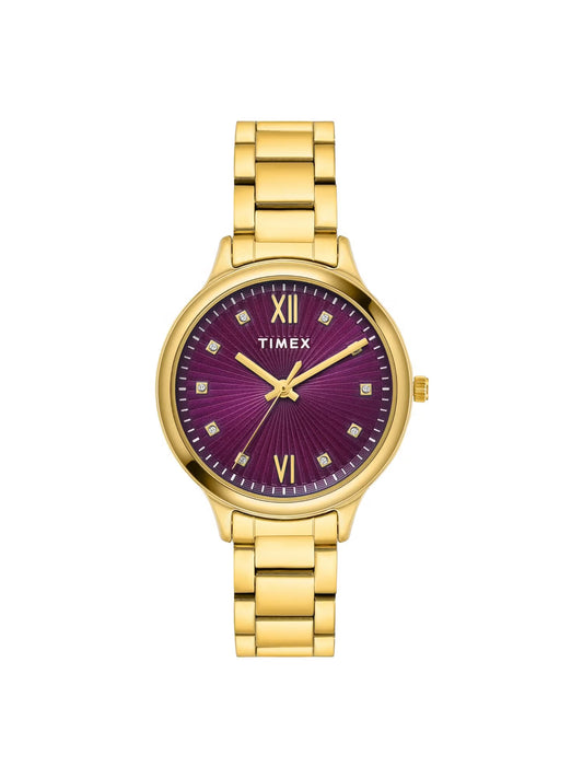 TIMEX Trendline Women Quartz Purple Dial Analog Stainless Steel Watch TWTL12113