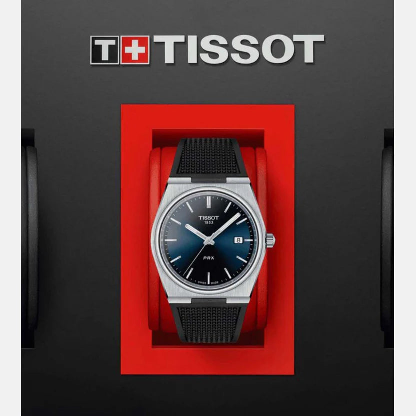 Tissot PRX Men Quartz Blue Dial Analog Silicone Watch T1374101704100
